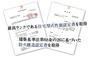 住宅型式性能認定書＆防火構造認定書